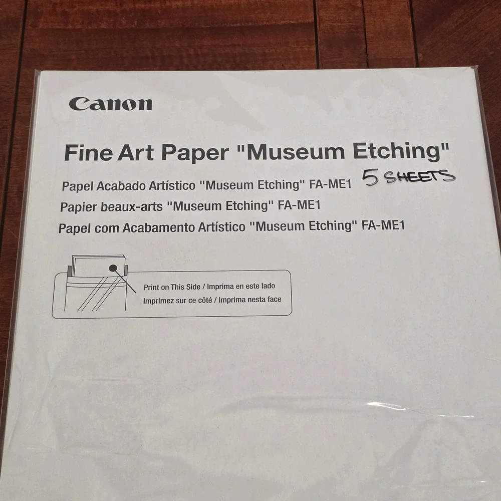 Canon Fine Art Paper 13x19 White Museum Etching FA-ME1 5 Sheets Inkjet Art